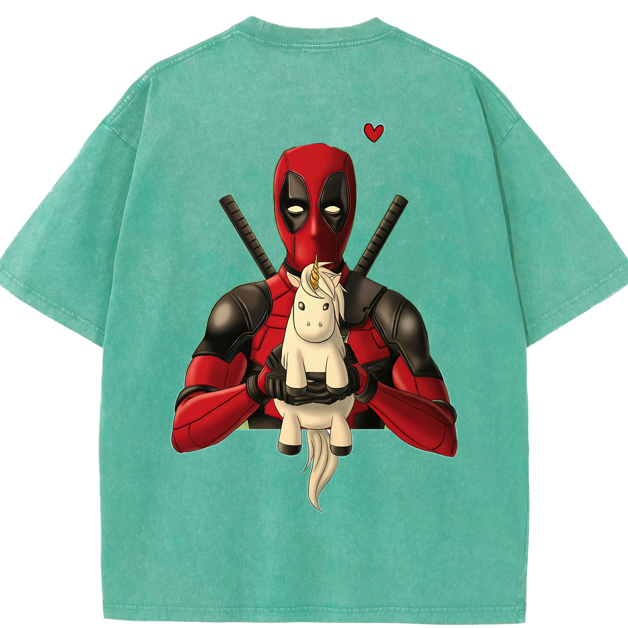 （画像用） Deadpool デッドプール 綿100% ヴィンテージ風 半袖Tシャツ（背面プリント）
